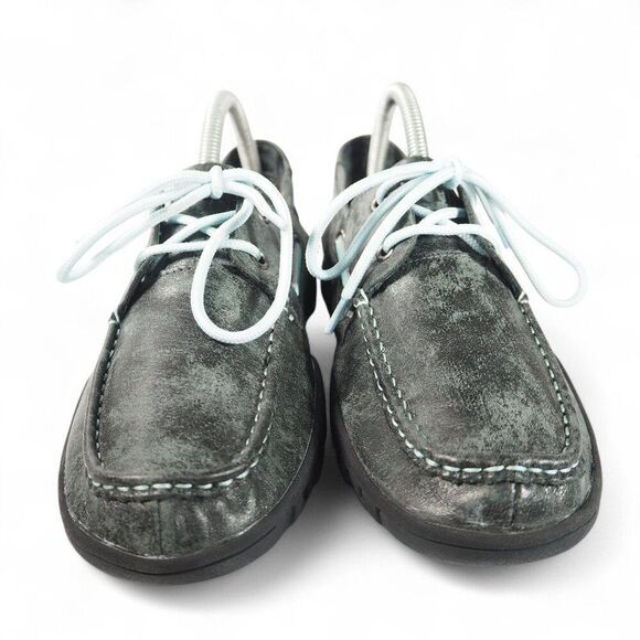 Ferrini Smoky Black Microsuede Moc Toe Leather Loafers Women's 8.5B 65322-49 - Picture 3 of 11